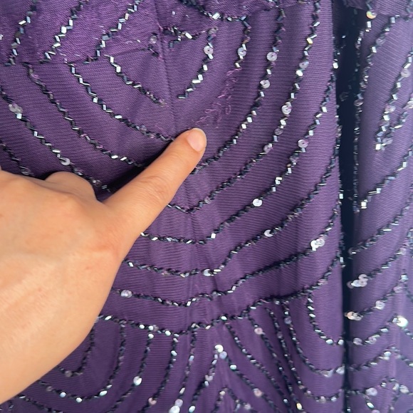 Adrianna papell purple sequins mini dress size 10 - Picture 8 of 10